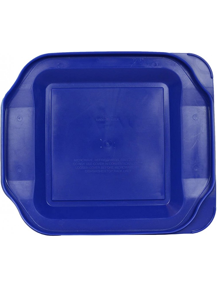 Pyrex 2 222 Square Glass Baking Dishes & 2 222-PC Blue Lids - B57JFZPOG