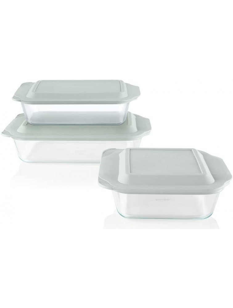 Pyrex Deep | Glass Baking Dish Set with Lids | Up to 50% Deeper than Pyrex Basics | 6 Piece Bakeware Set | Containers Measure 13x9in 7x11in and 8x8in | BPA Free Lids | Proudly Made in the USA - B6TI7TTQB