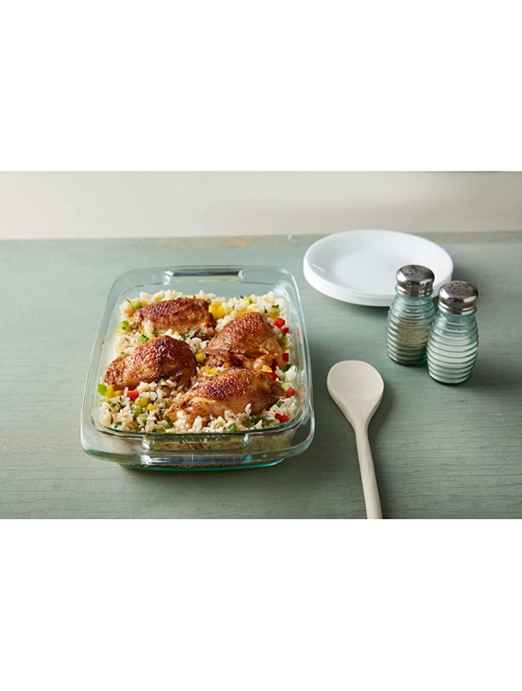 Pyrex | Easy Grab Bake-and-Take Glass Storage Container | 2-Quart Rectangular | Tempered Glass | Non-porous Odor and Stain-Resistant | Made in USA - BE1KSNTKS