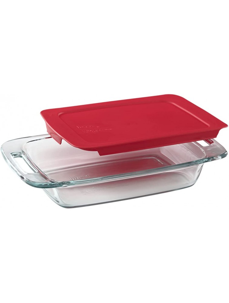 Pyrex | Easy Grab Bake-and-Take Glass Storage Container | 2-Quart Rectangular | Tempered Glass | Non-porous Odor and Stain-Resistant | Made in USA - BE1KSNTKS