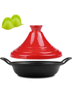 Casserole Casserole Dishes With Lids Moroccan Tagine Cooking Pot,27 Cm Tagine With Ceramic Lid And Silicone Gloves,Cast Iron Tagine For Different Cooking Styles - BN74MZGAI