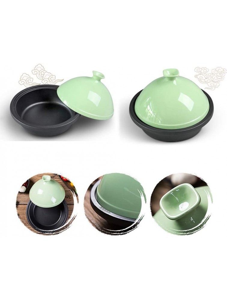 Casserole Dish with Lid Soup Pot Cast Iron and Ceramic Tajine Tagine Pot with Enameled Cast Iron Base and Cone-Shaped Lid for Different Cooking Styles Best Gift,Pink Color : Green - B6QW2MHNO