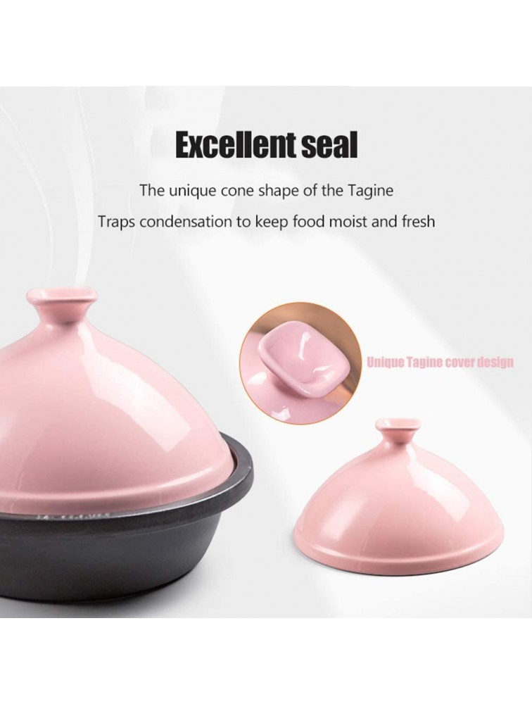 Casserole Dish with Lid Soup Pot Cast Iron and Ceramic Tajine Tagine Pot with Enameled Cast Iron Base and Cone-Shaped Lid for Different Cooking Styles Best Gift,Pink Color : Green - B6QW2MHNO