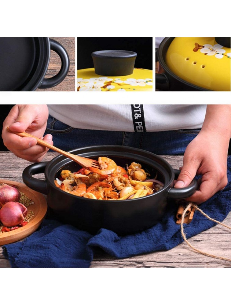 Casserole Dish with Lid Soup Pot Cooking Tagine Pot 20Cm Tagine Pot Cookware Casserole Pots with Lids Medium Simple Cooking Tagine Lead Free for Home Kitchen 1.5L - BEMPR4BLD