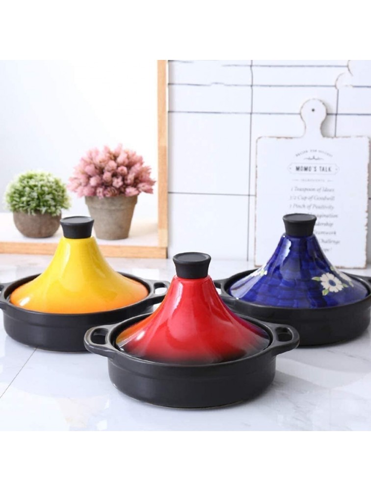 Casserole Dish with Lid Soup Pot Lead Free Cooking Tagine Home Cookware Pot Hand Made and Hand Painted Tagine Pot Ceramic Pots for Different Cooking Styles Color : Blue - B3PSB7XIX