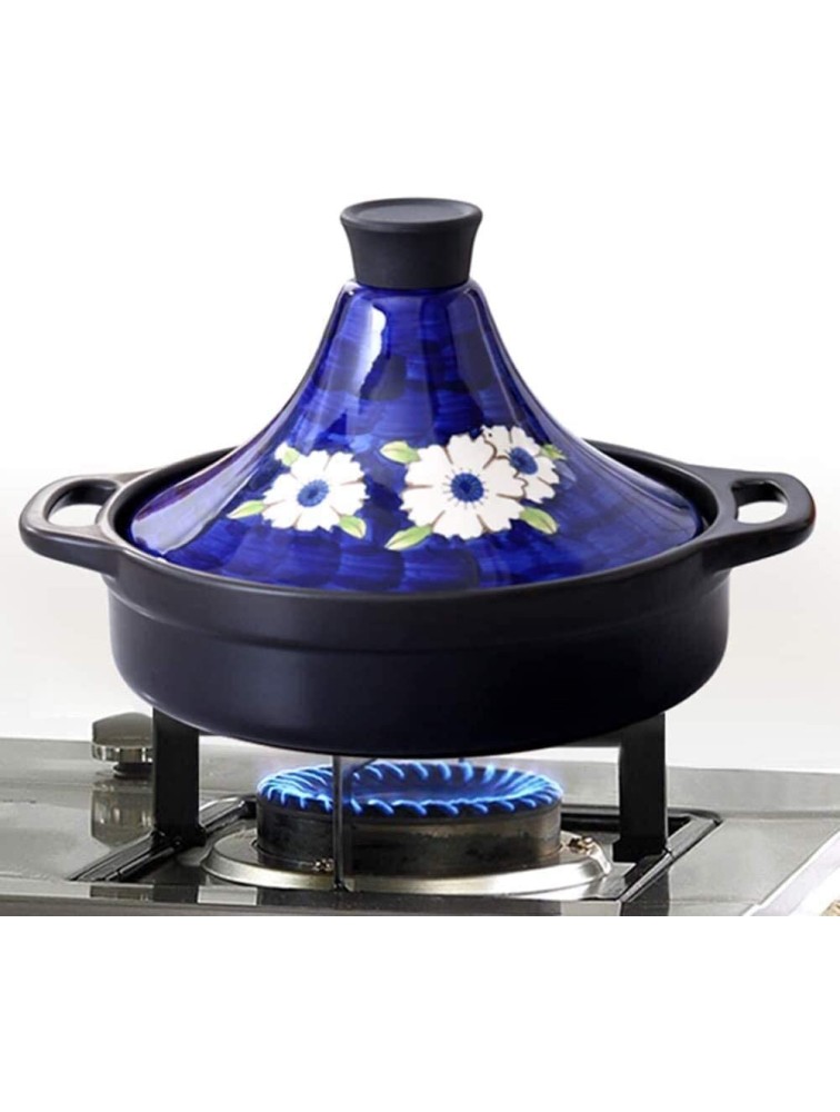 Casserole Dish with Lid Soup Pot Lead Free Cooking Tagine Home Cookware Pot Hand Made and Hand Painted Tagine Pot Ceramic Pots for Different Cooking Styles Color : Blue - B3PSB7XIX