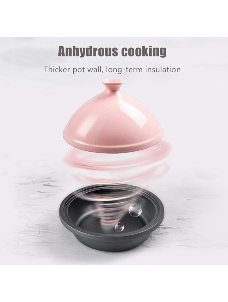 Casserole Dish with Lid Soup Pot Professional Lead Free Cooking Tagine 30Cm Moroccan Cooking Tagine for Different Cooking Styles Cast Iron Tagine Pot W Gloves Best Gift Color : Pink - BOY60GTBG
