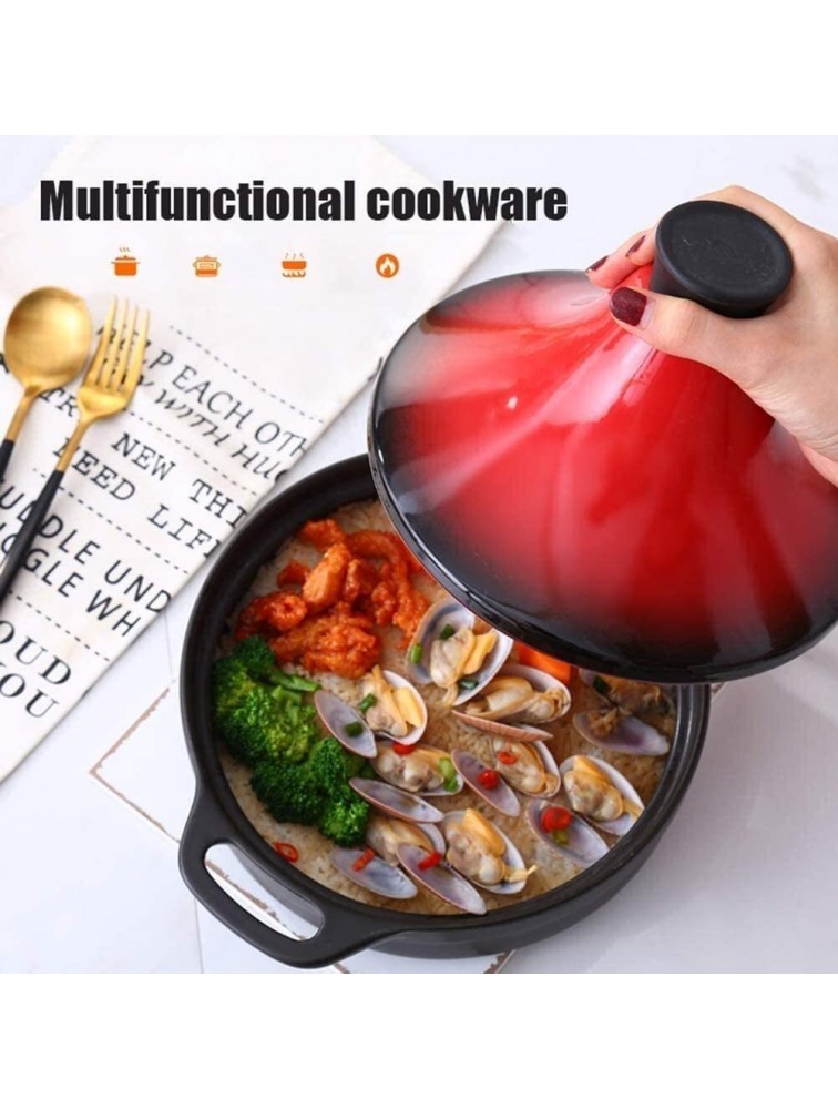 Enameled cast iron skillet Casserole Dishes with Lids Tajine Cooking Pot with Lid Hand Made and Painted Tagine Pot Ceramic Pots for Different Cooking Styles Home Cookware Pot Casseroles LINGGUANG - BTPED1PBH