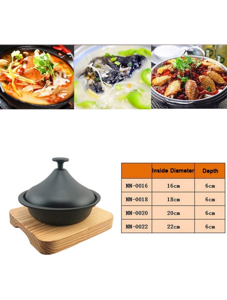 Gerenic Moroccan Tagine Pot with Tray,Thickened Cast Iron Pot,Household Soup Pot,Restaurant Dry Pot,Smoldering,Multipurpose Use for Home Kitchen or Restaurant Ceramic 22cm - B7GV8YRFG