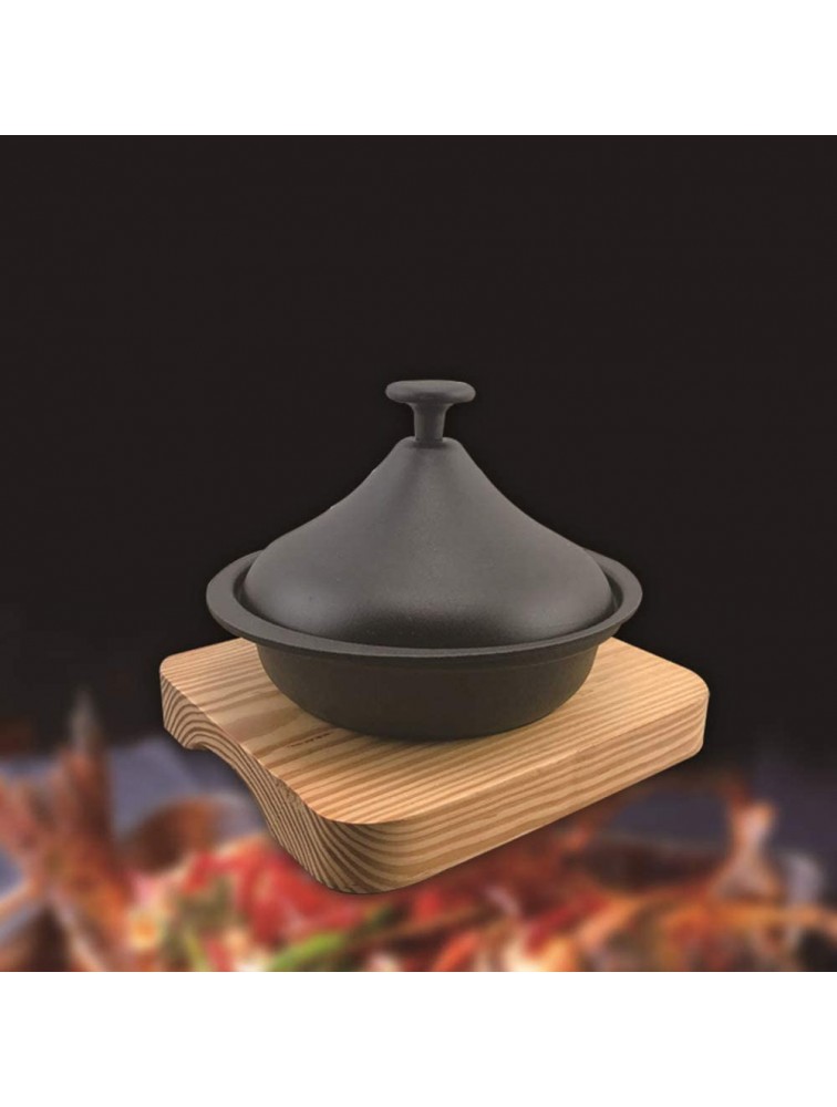 Gerenic Moroccan Tagine Pot with Tray,Thickened Cast Iron Pot,Household Soup Pot,Restaurant Dry Pot,Smoldering,Multipurpose Use for Home Kitchen or Restaurant Ceramic 22cm - B7GV8YRFG