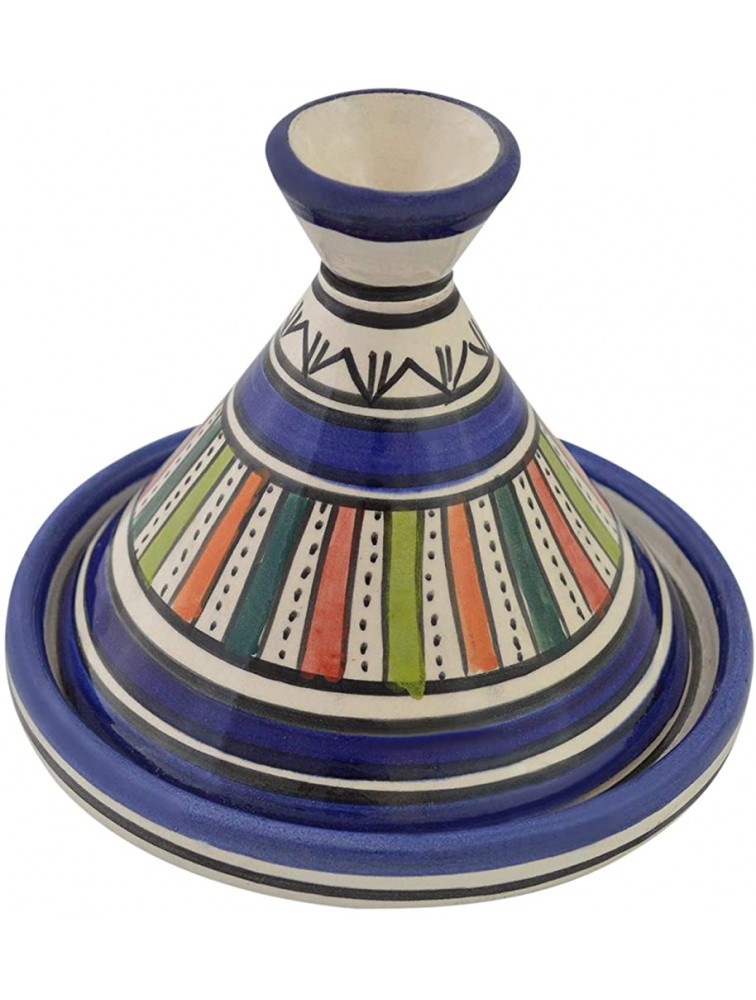 Moroccan Handmade Serving Tagine Exquisite Ceramic Vivid colors Original 6 Inches in Diameter - B1K737OTM
