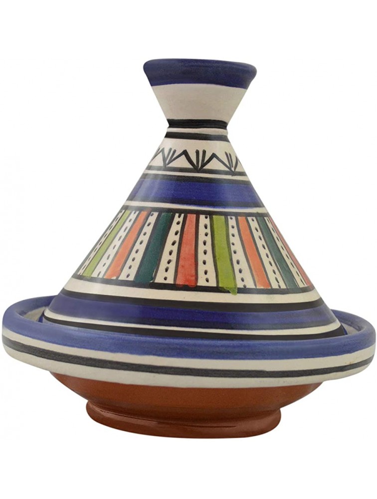 Moroccan Handmade Serving Tagine Exquisite Ceramic Vivid colors Original 6 Inches in Diameter - B1K737OTM