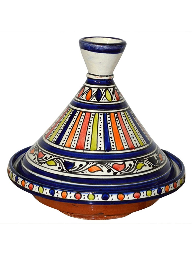 Moroccan Handmade Serving Tagine Exquisite Ceramic With Vivid colors Original 10 Inches in Diameter - BHNA9QPL4