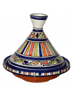 Moroccan Handmade Serving Tagine Exquisite Ceramic With Vivid colors Original 10 Inches in Diameter - BEZ30GFKY