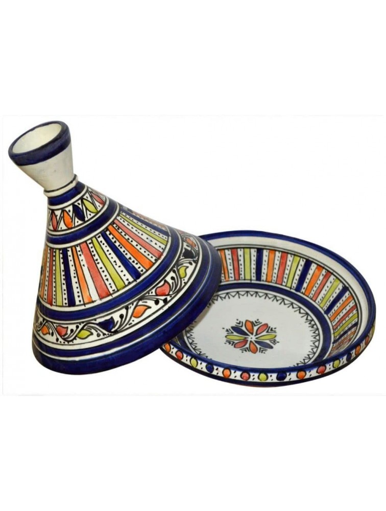 Serving Tagine Handmade Ceramic Tajine Dish Exquisite 10 Multicolored - B9JZO28M5