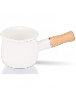 FYUEROPA 4-Inch Enamel Milk Pot Non-stick Mini Saucepan Butter Warmer with Wooden Handle Small Cookware 17Oz Purple - BVD8KF5TV
