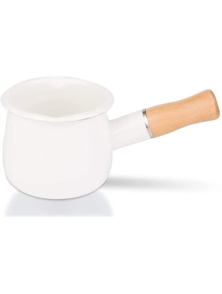 FYUEROPA 4-Inch Enamel Milk Pot Non-stick Mini Saucepan Butter Warmer with Wooden Handle Small Cookware 17Oz Purple - BVD8KF5TV