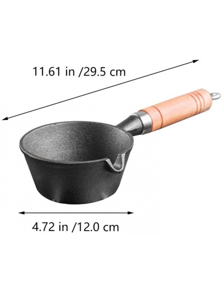 Luxshiny Milk Pan Iron Creamer Pot Milk Boiling Melting Pitcher Butter Warmer Iron Saucepan With Wooden Handle For Heating Smaller Liquid Portions 29. 5X12CM - BQB8F8Z1L