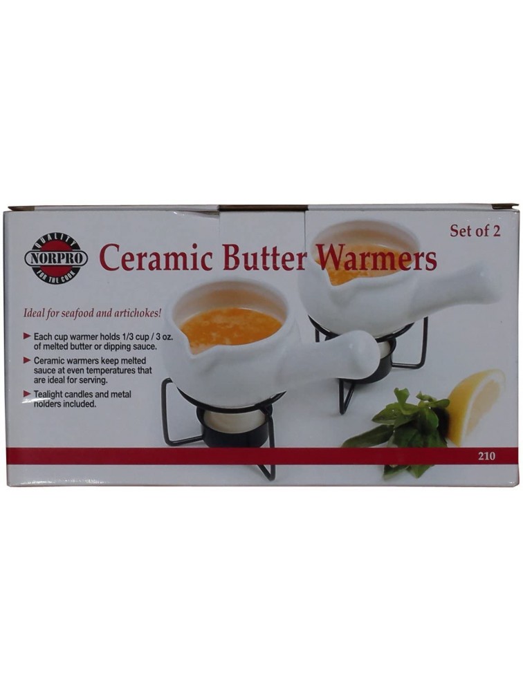 Norpro Ceramic Butter Warmers Set of 2 1 3 cup 3 oz White - BANX3THS3