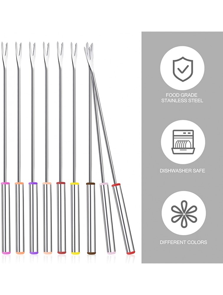 15pcs Fondue Sticks Smores Sticks Stainless Steel Fondue Forks with Heat Resistant Handle for Roast Meat Chocolate Dessert Cheese Marshmallows - BB1U3E8BV