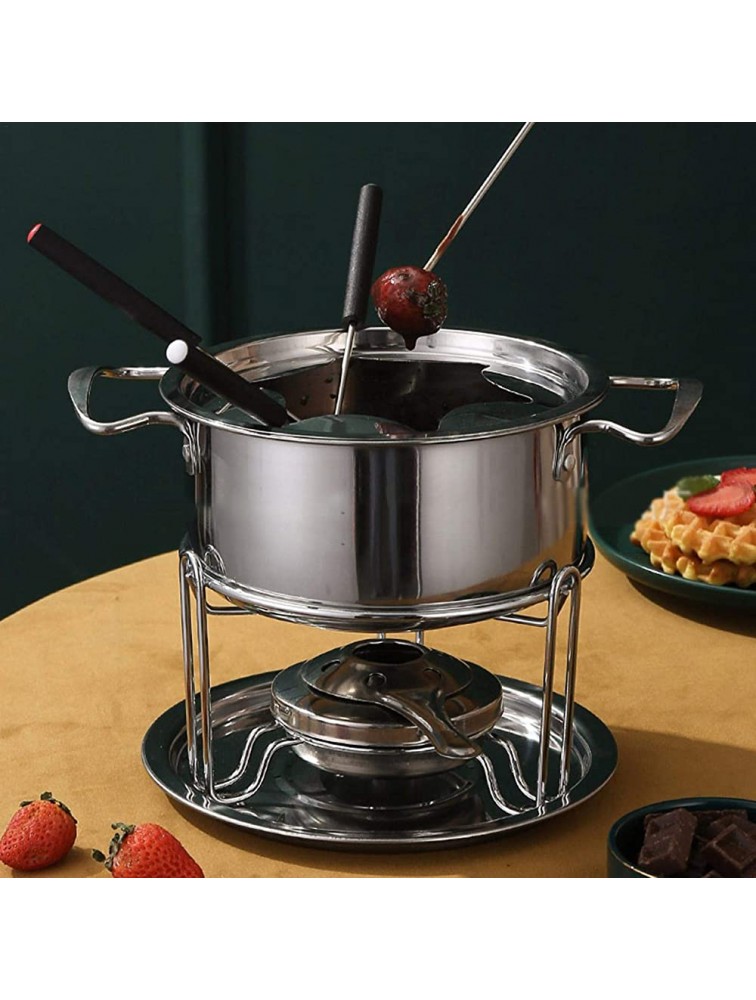 CHUWUJU 10-Piece Set Multifunctional Stainless Steel Chocolate Ice Cream Melting Pot Hot Pot Fondue Set Kitchen Accessories for Buffet Party Home - BR75SGD7X