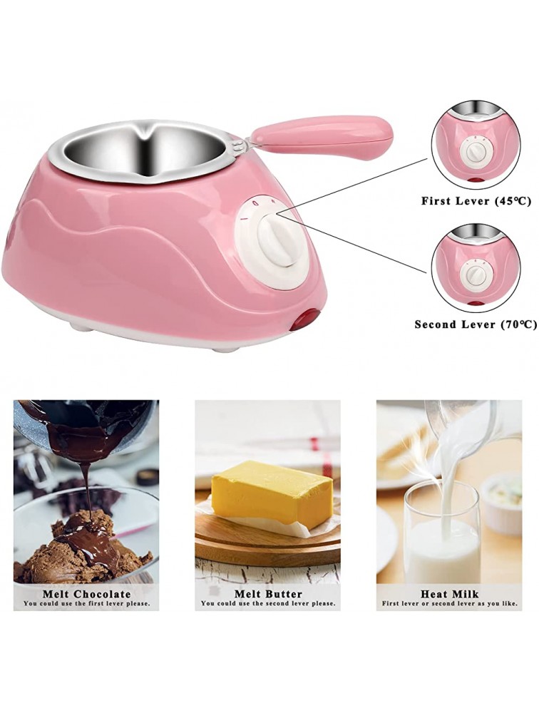 Electric Chocolate Melting Pot Micnaron Chocolate Maker Chocolate Candy Melting Warming Fondue Set with Candy Making Accessory Kit for Kids with Warm Dipping function & Removable Pot for Home Pink - BIVHL3C81