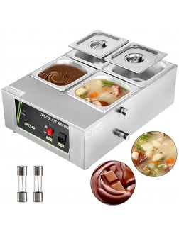 Happybuy 1500W Food Warmer 4 Tanks Commercial Electric Heater 17.6LBS Capacity Thermal Insulation Melting Pot Machine,Digital  Temperature  Control 86-176℉ for Chocolate Cheese Milk Soup - BKXDNB1YN