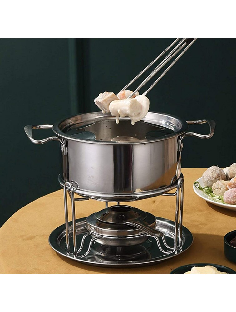 HEYJUDY 10PCS Stainless Steel Ice Cream Melting Pot Cheese Fondue Kitchen Accessories for The Perfect and Cheese Serving Fondue Set - BDOQFPXQI