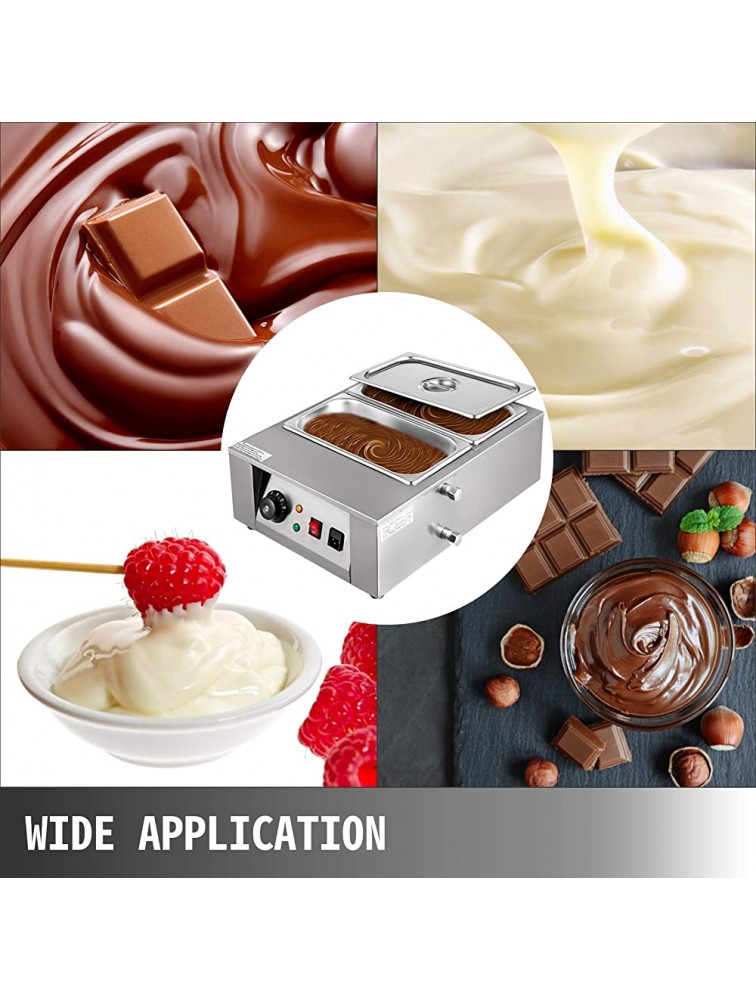 VEVOR 17.6 Lbs Chocolate Tempering Machine Chocolate Melting Machine with Temperature Control 0~80℃ 32~176℉，1000W Electric Commercial Food Warmer For Chocolate Milk Cream Soup Melting and Heating,2 Tanks. - BAPH5KKXA
