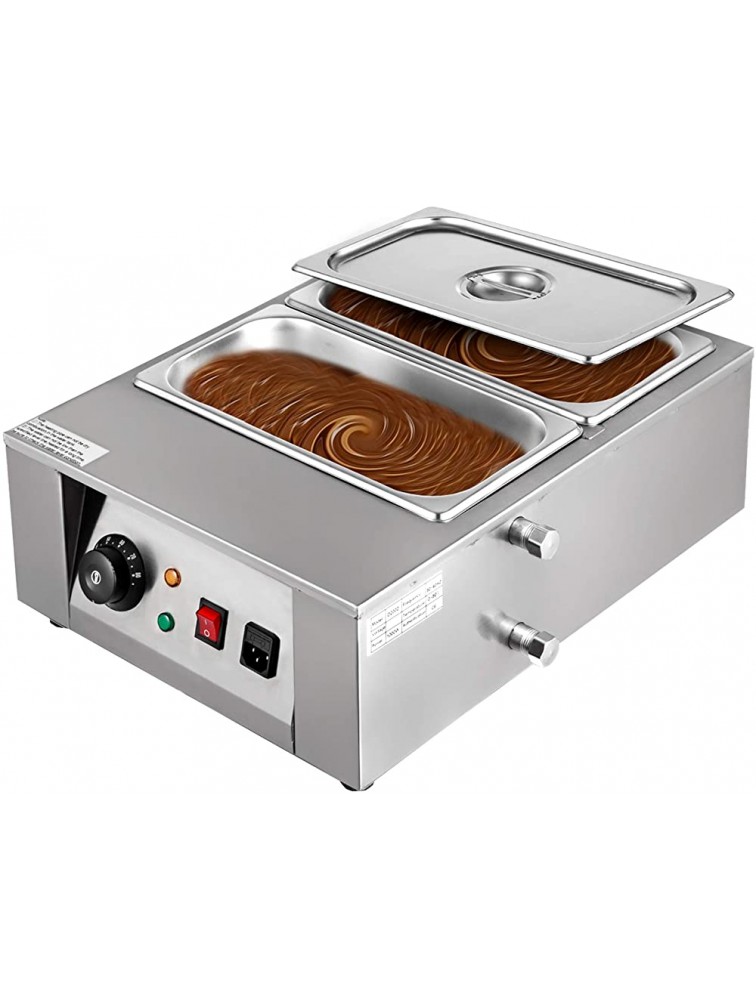 VEVOR 17.6 Lbs Chocolate Tempering Machine Chocolate Melting Machine with Temperature Control 0~80℃ 32~176℉，1000W Electric Commercial Food Warmer For Chocolate Milk Cream Soup Melting and Heating,2 Tanks. - BAPH5KKXA