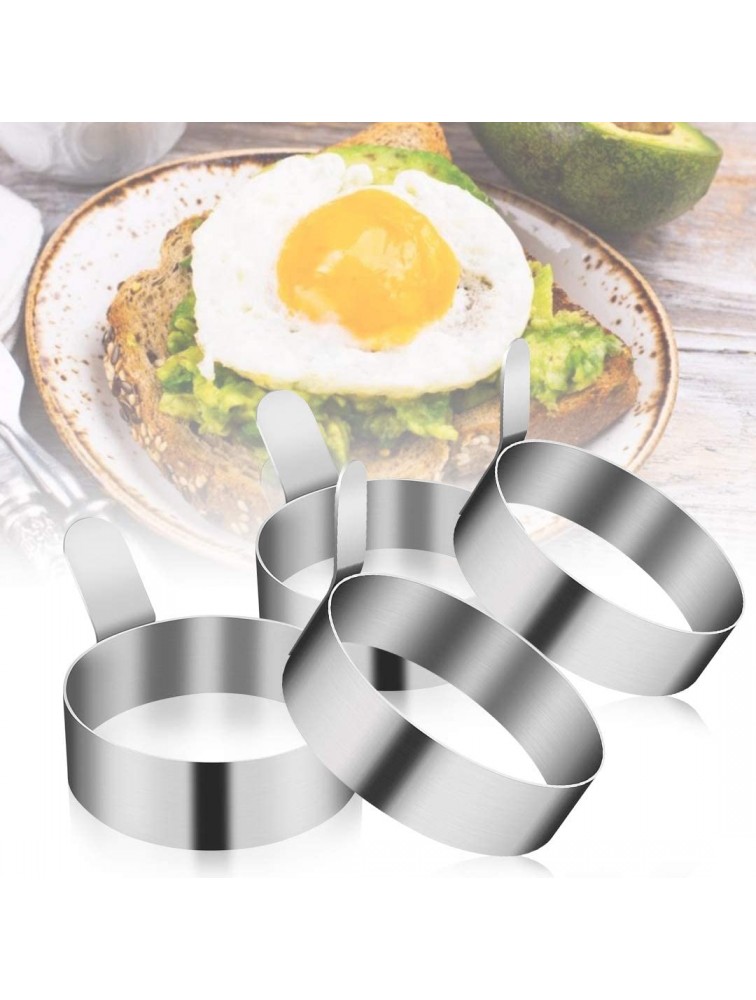 4 6 Pack Egg Ring,Egg Mold Ring Non Stick Stainless Steel 3.5Inch Egg Mold Egg Rings for Frying Eggs Pancake Sandwich Cooking Beefsteak Griddle Kitchen Gadgets for Breakfast - B8SOVQBY1