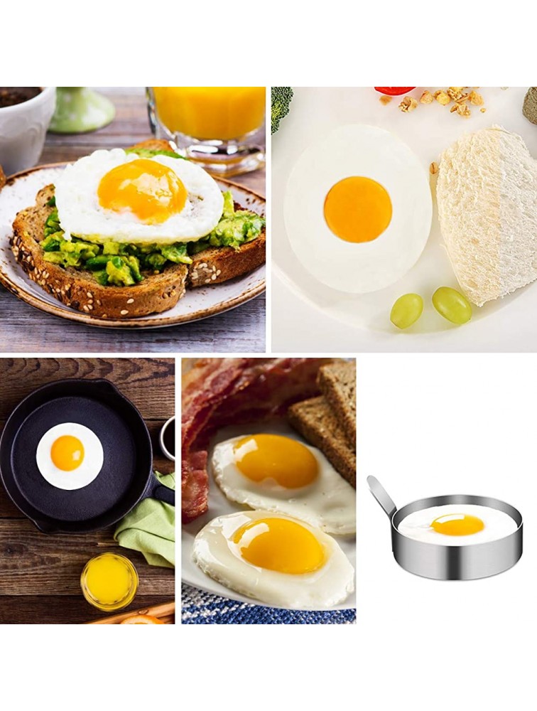 4 6 Pack Egg Ring,Egg Mold Ring Non Stick Stainless Steel 3.5Inch Egg Mold Egg Rings for Frying Eggs Pancake Sandwich Cooking Beefsteak Griddle Kitchen Gadgets for Breakfast - BU9B0P9UF