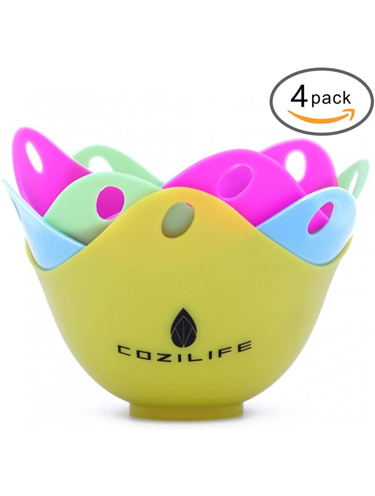 Egg Poacher – COZILIFE Silicone Egg Poaching Cups with Ring Standers For Microwave or Stovetop Egg Cooking Kraft Box Packing BPA Free Pack of 4 - BR36RZ929