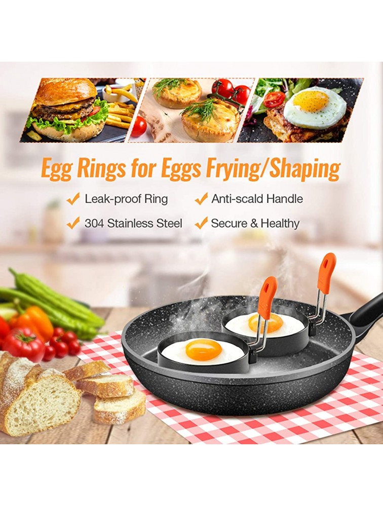 Egg Ring 4 Packs 2.95 Inch Egg Ring with Anti-scald Handle with Oil Brush Nonstick Coating Breakfast Tool for Egg Frying Shaping - BUXU5JJQ9
