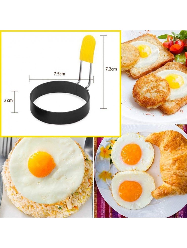 Egg Rings for Frying Eggs and Egg Muffins Round Egg Shaper Mold 2.9 Stainless Steel Non-Stick Egg Cooker for Camping Indoor Breakfast Sandwich Burger - BETQ89CTB