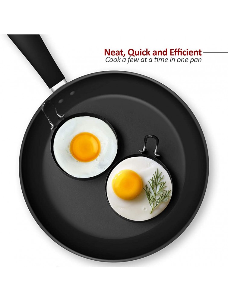 Eggs Rings 4 Pack Stainless Steel Egg Cooking Rings Pancake Mold for frying Eggs and Omelet - B0116MZJ5
