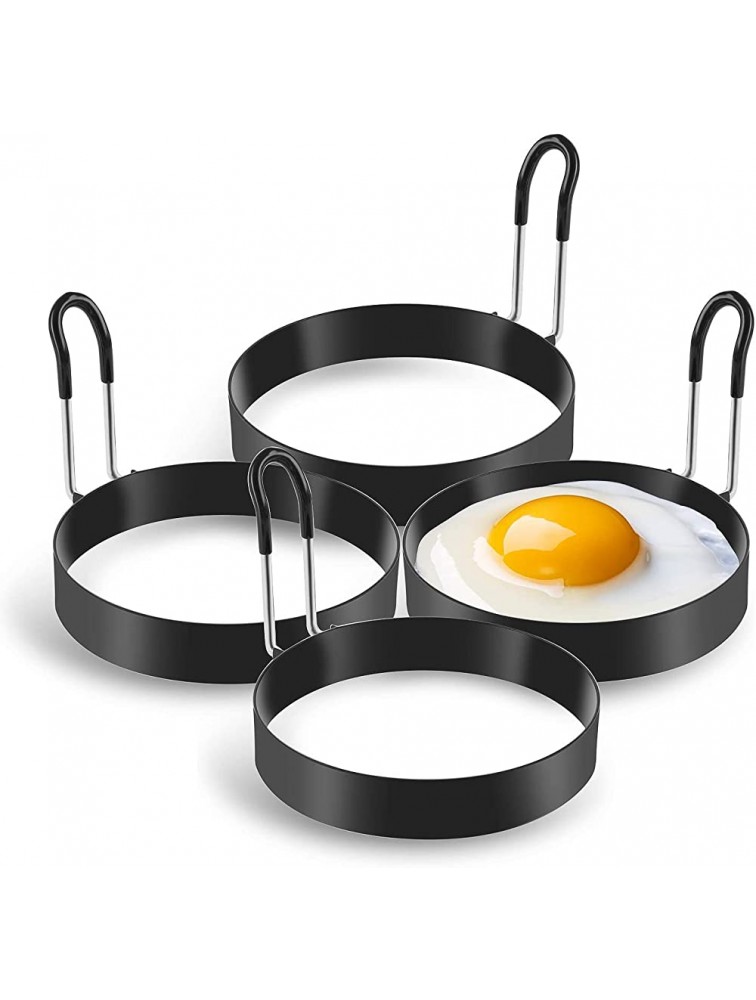 Eggs Rings 4 Pack Stainless Steel Egg Cooking Rings Pancake Mold for frying Eggs and Omelet - B0116MZJ5