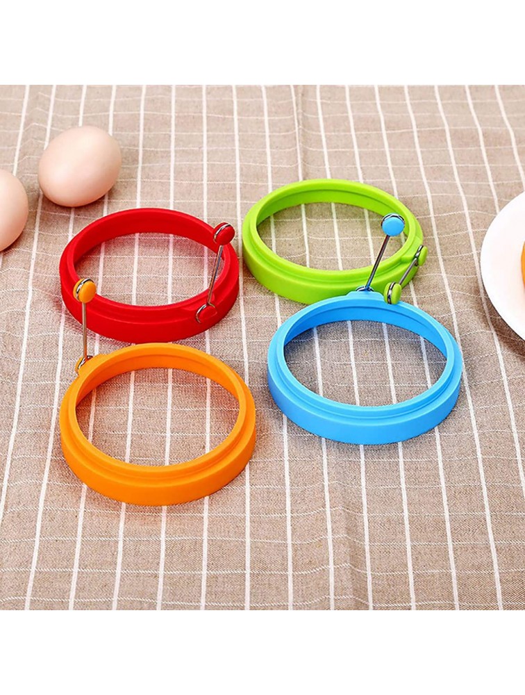 Food Grade Silicone Egg Rings Multicolor Egg Ring Molds for Cooking Fried Egg Rings4 Pack 4 Inches - BQIJVFTPN
