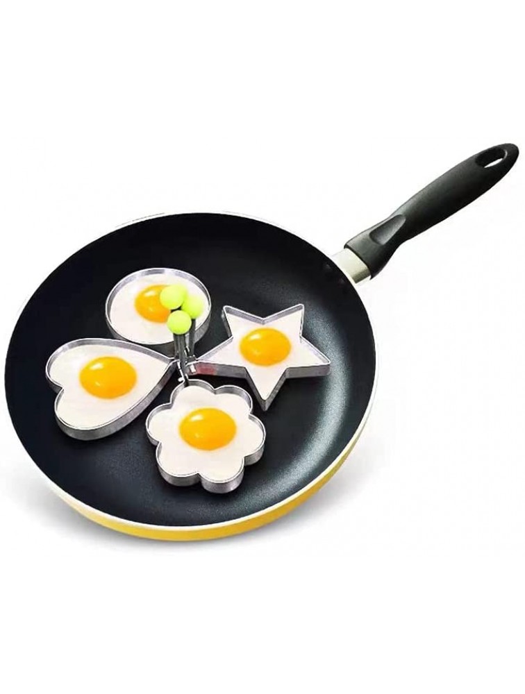 Fried egg rings Pancake mold Maker with Handle for Kids Mold Non Stick for Griddle Pan Stainless Steel Egg Form for Frying Cooking 8 pack - BG0Z6W426