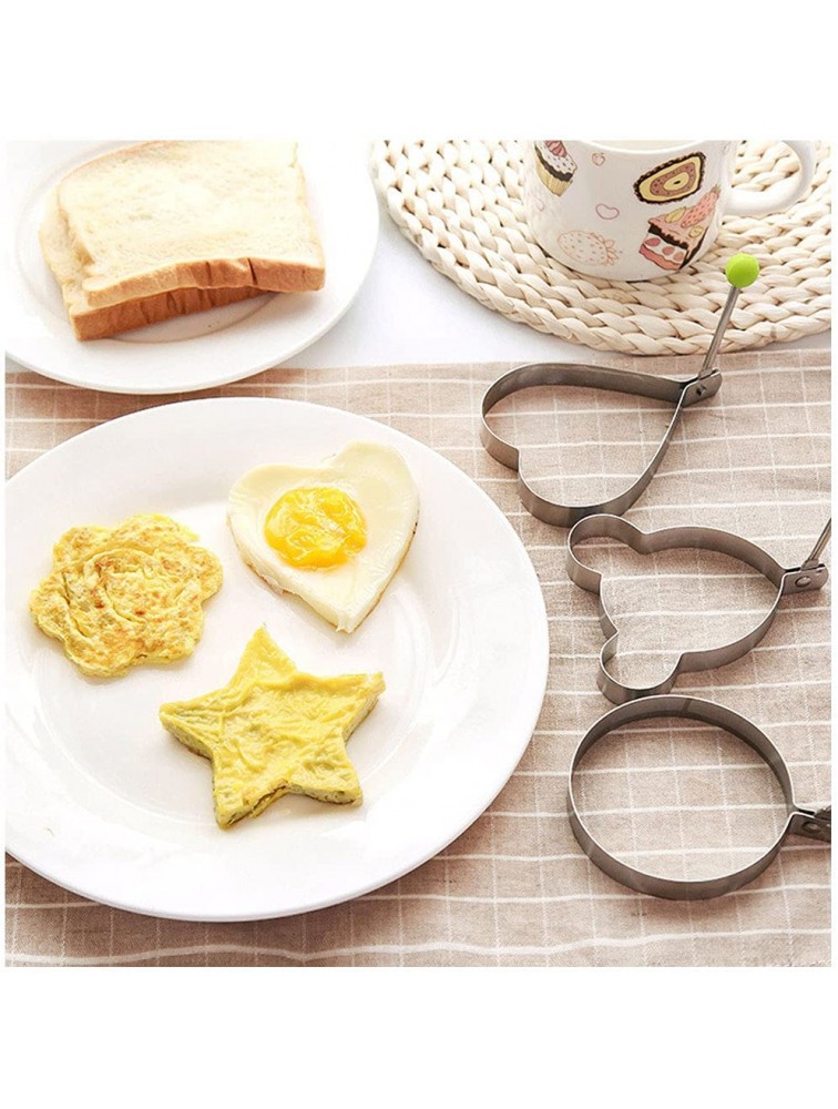 Fried egg rings Pancake mold Maker with Handle for Kids Mold Non Stick for Griddle Pan Stainless Steel Egg Form for Frying Cooking 8 pack - BG0Z6W426