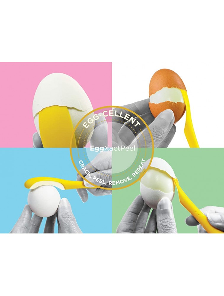 FusionBrands EggXactPeel Egg Peeler The Easy Egg Peeler Tool that Effortlessly Cracks Peels and Removes Egg Shells From Both Soft and Hard Boiled Eggs BPA Free Kid Friendly Plastic Kitchen Tool - BZ93IHE7S