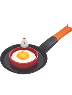 MSC International Doodle Doo Nonstick 50666 Joie Eggy 3.5" Non-Stick Silicone Compact Egg Ring with Folding Handle Red - BD6E4WURQ