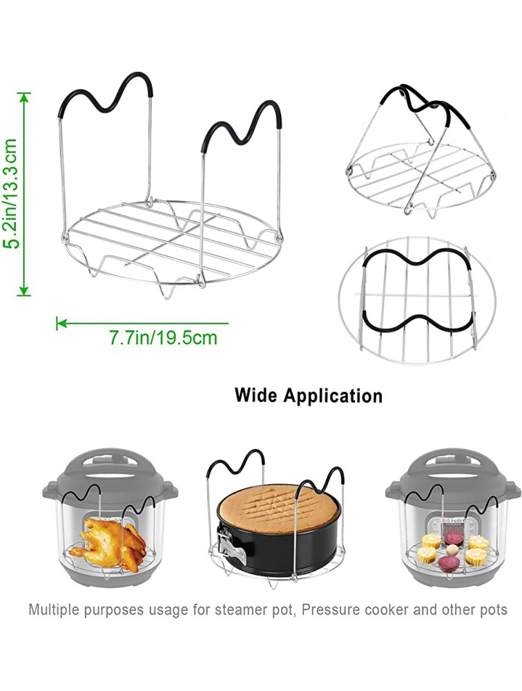 ROTTAY Silicone Egg Bites Molds and Steamer Rack Trivet with Heat Resistant Handles Fit Instant Pot Accessories 7pcs set for 6qt 8qt Electric Pressure Cooker With 2 Spoons and Silicone spatula - BTIB5NDYK