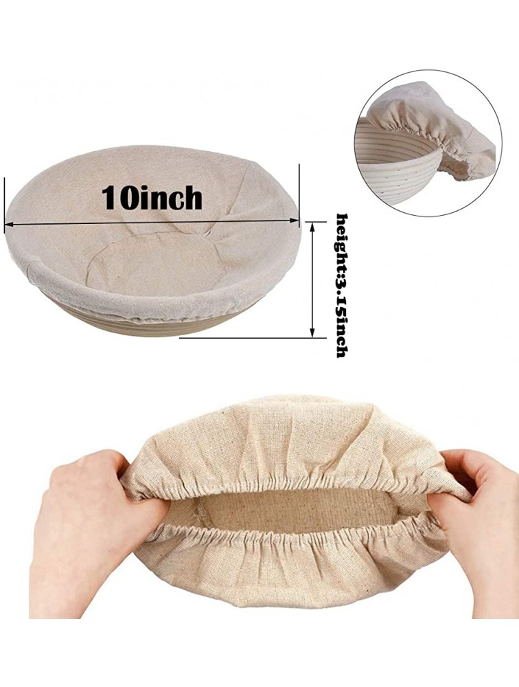 6 Pack 10 Inch Round Bread Proofing Basket Cloth Liner Sourdough Banneton Proofing Baskets Cloth Natural Rattan Baking Dough Basket Cover for Dough Rising Baking - BJW8Y4XMH