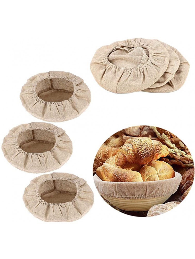 6 Pack 10 Inch Round Bread Proofing Basket Cloth Liner Sourdough Banneton Proofing Baskets Cloth Natural Rattan Baking Dough Basket Cover for Dough Rising Baking - BJW8Y4XMH