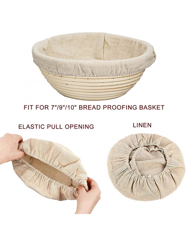7 Pieces 9 Inch Round Banneton Bread Proofing Basket Cloth Liner Natural Rattan Baskets Dough Sourdough Bread Cover Cloth for Dough Rising Baking Home Baking Supplies for Bread. 9 inch round - BMVTA08GX