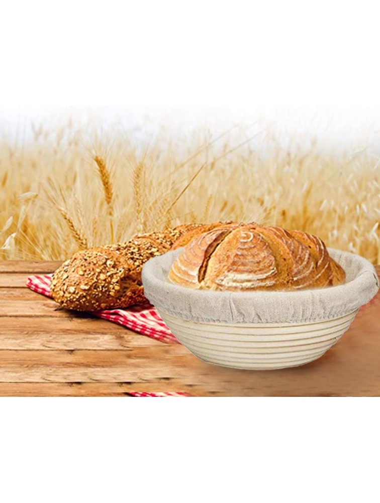 7 Pieces 9 Inch Round Banneton Bread Proofing Basket Cloth Liner Natural Rattan Baskets Dough Sourdough Bread Cover Cloth for Dough Rising Baking Home Baking Supplies for Bread. 9 inch round - BMVTA08GX