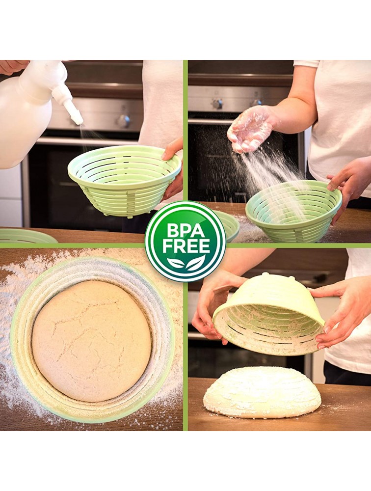 9 Inch Banneton Bread Proofing Basket Plastic Banneton Sourdough Proofing Basket for Bakers Anti stick Baskets for Bread Baking Easy Removal of sticky dough - BQUY6PYR2