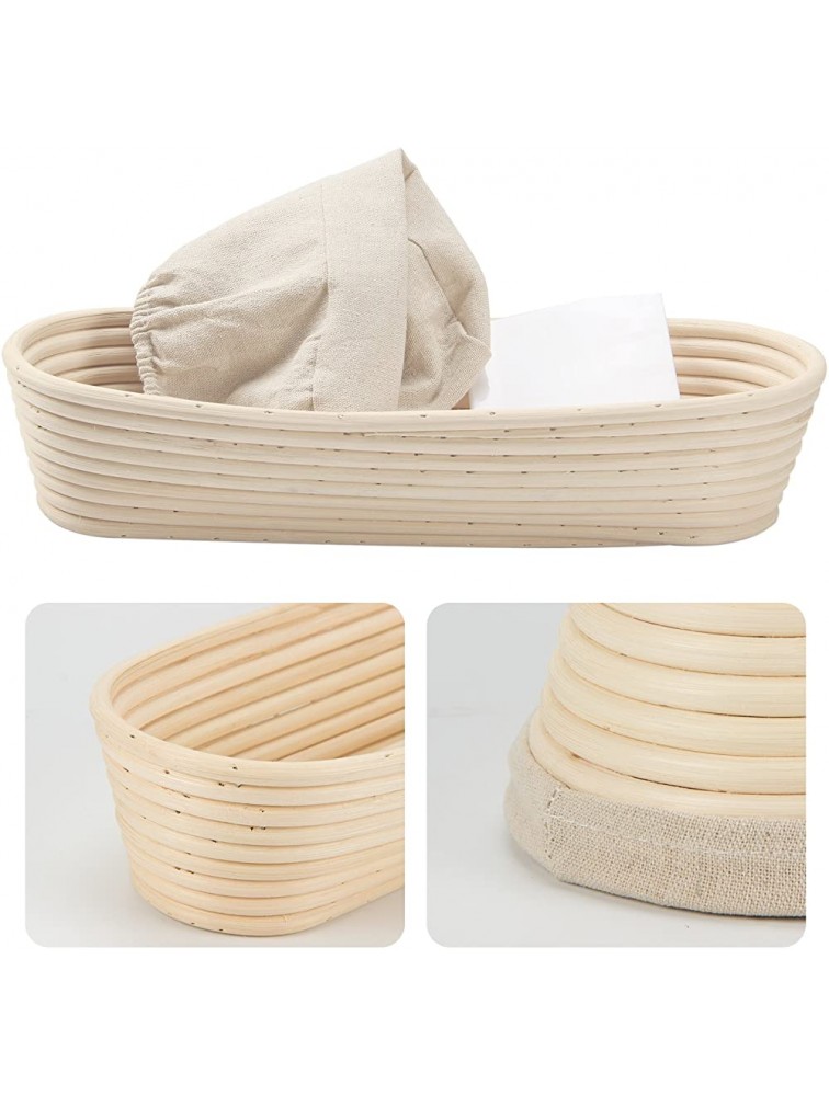 ANPHSIN 13 Oval Banneton Bread Proofing Basket Round Brotform Dough Rising with Liner - BP28EI643