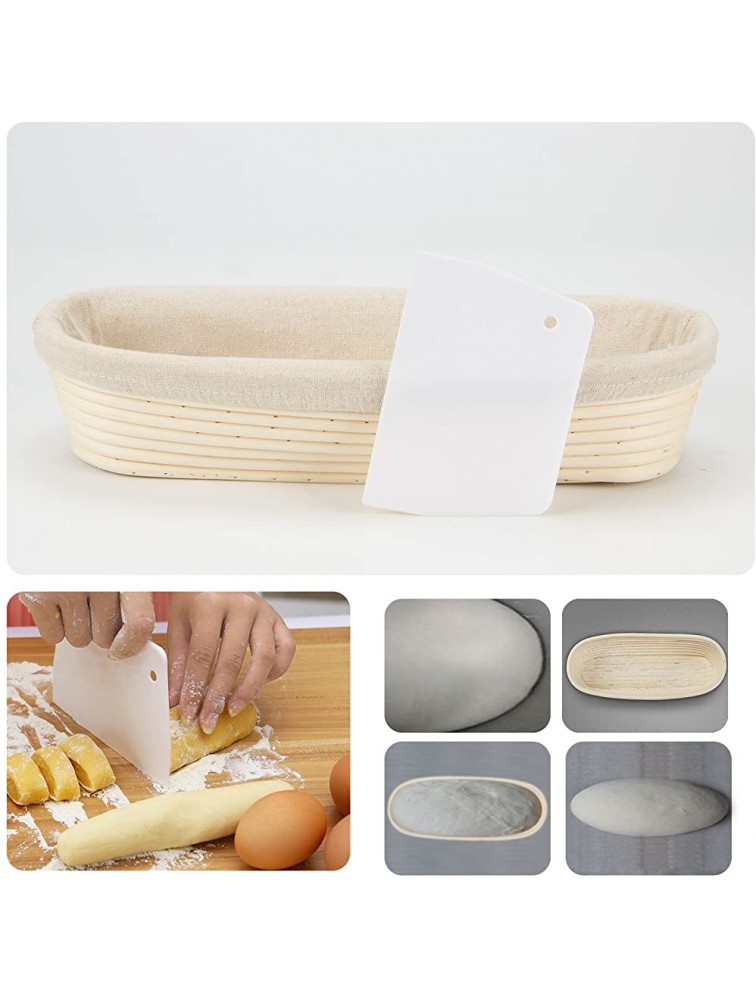 ANPHSIN 13 Oval Banneton Bread Proofing Basket Round Brotform Dough Rising with Liner - BP28EI643